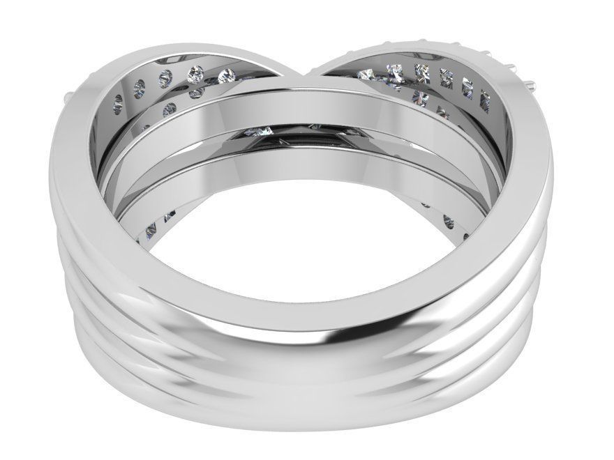 Diamond signet ring 3392 3D print model 3D print model_3