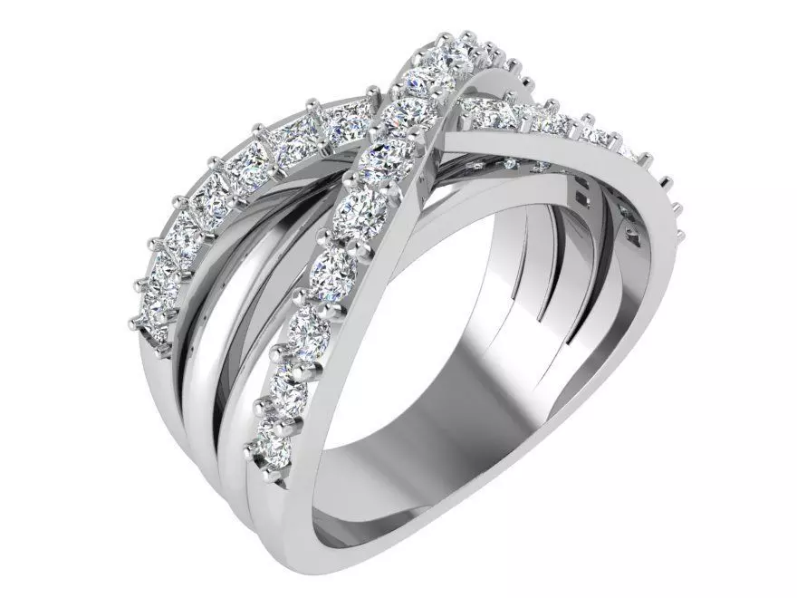 Diamond signet ring 3392 3D print model 3D print model_0