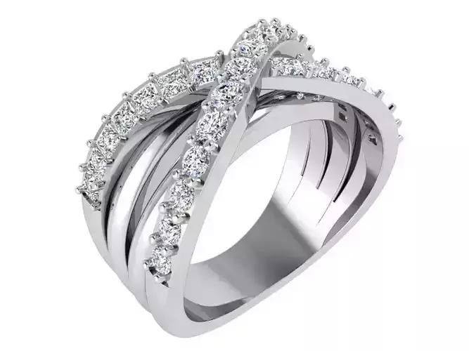 Diamond signet ring  3392 3D print model 