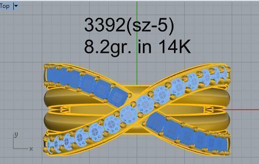 Diamond signet ring 3392 3D print model 3D print model_4