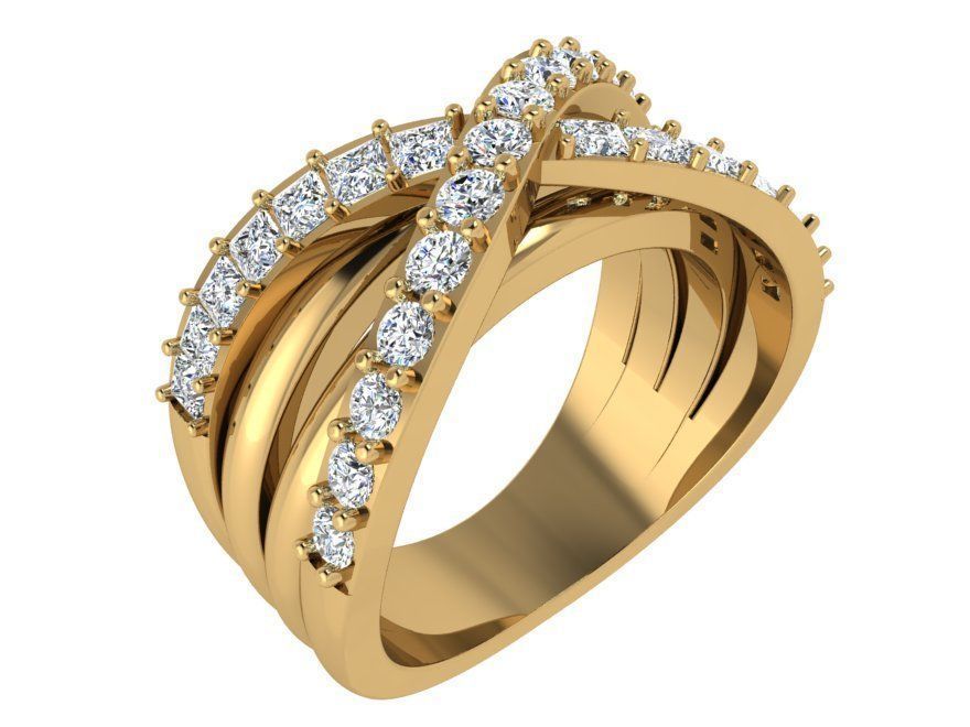 Diamond signet ring 3392 3D print model 3D print model_1