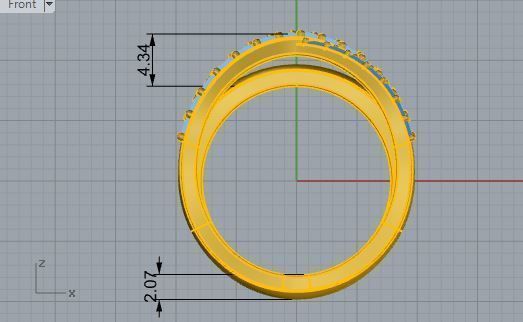 Diamond signet ring 3392 3D print model 3D print model_5