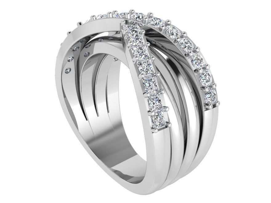 Diamond signet ring 3392 3D print model 3D print model_2