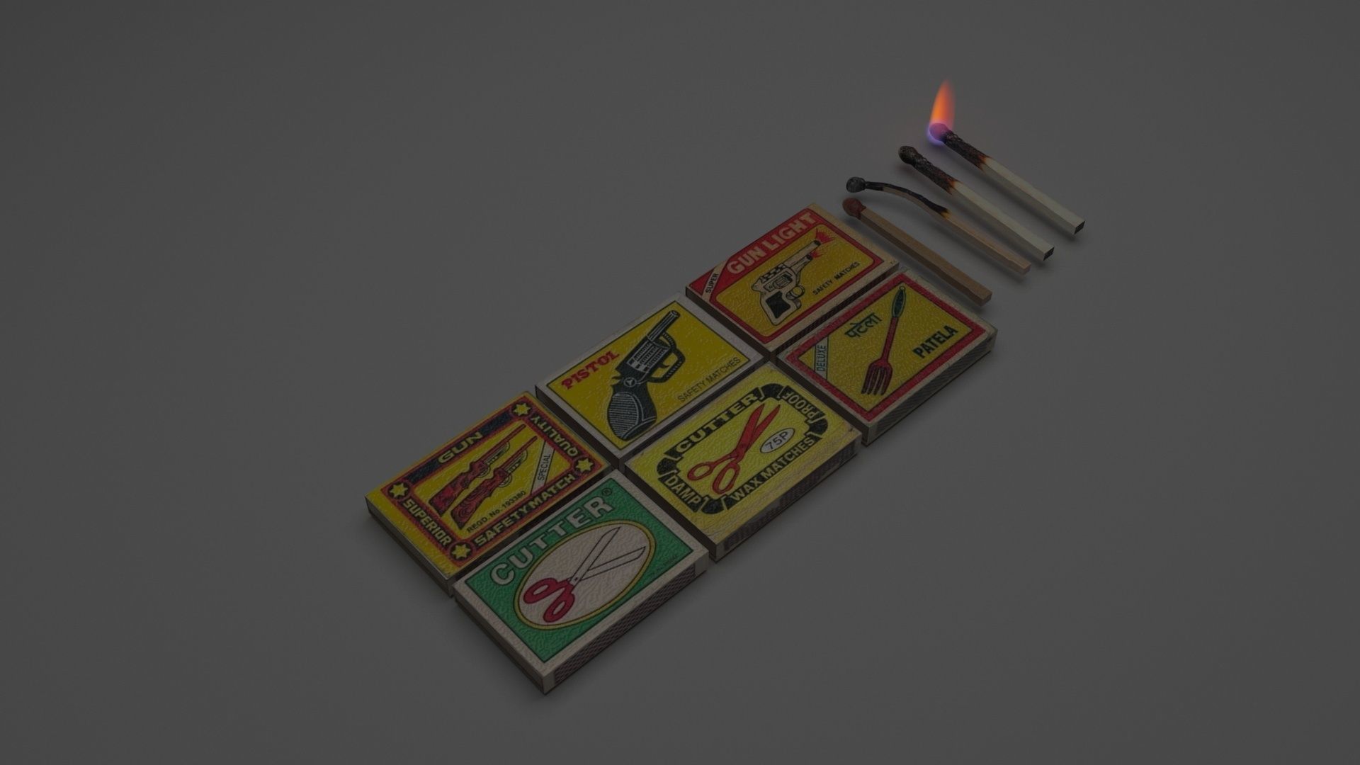 Matches Set 3D model_3