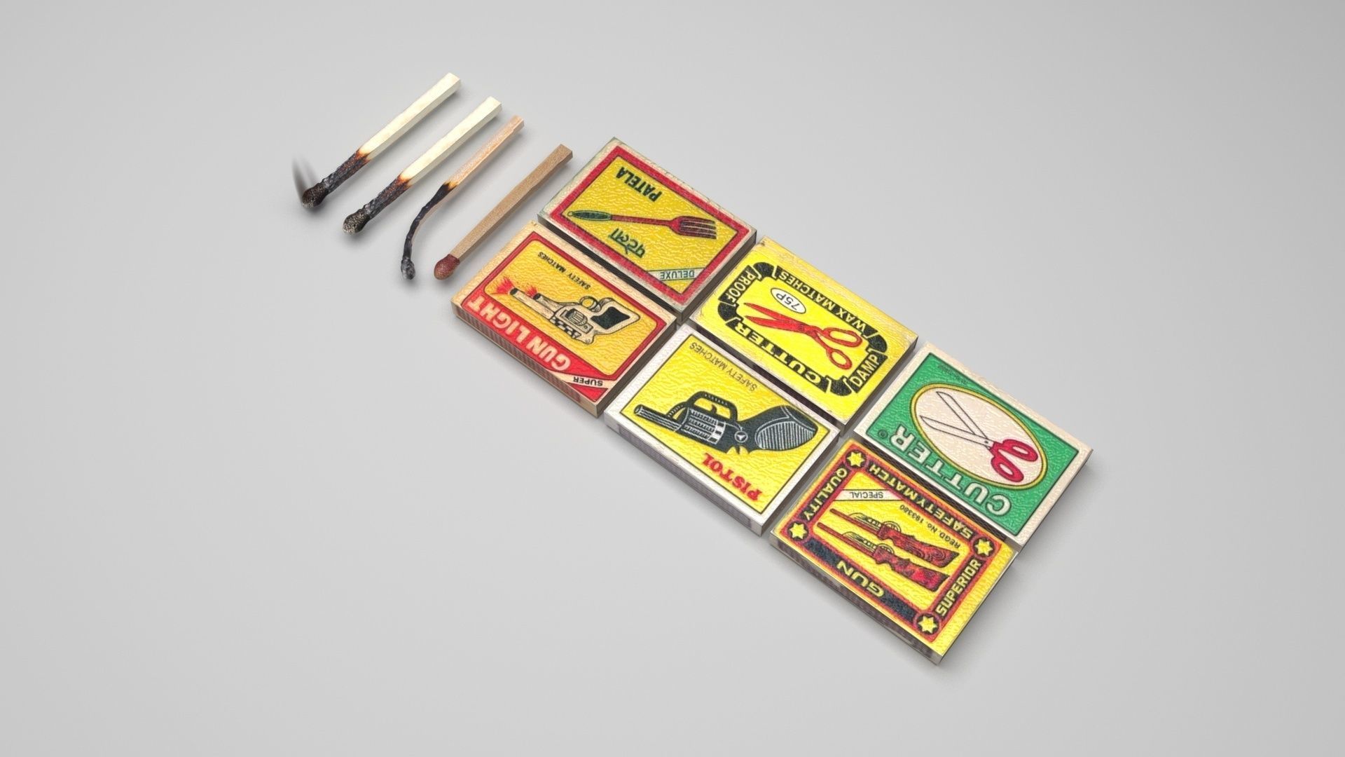 Matches Set 3D model_8