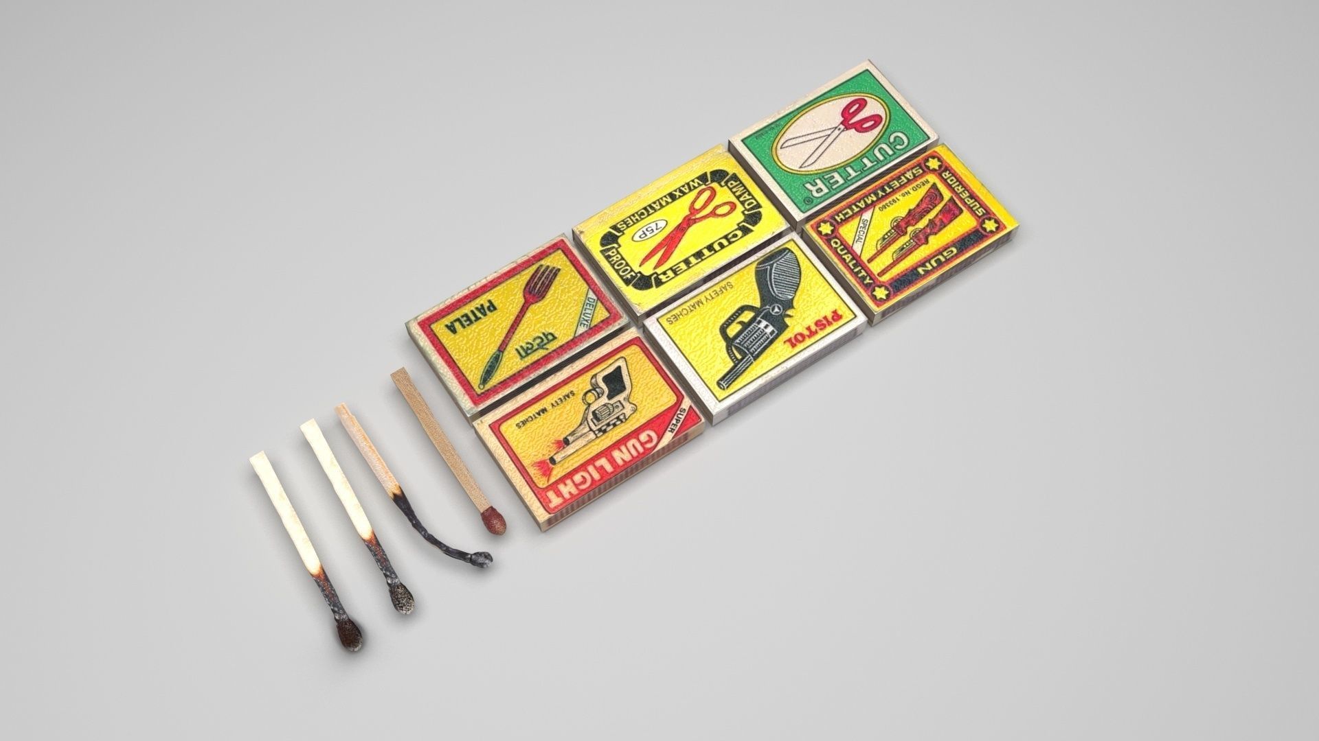 Matches Set 3D model_7