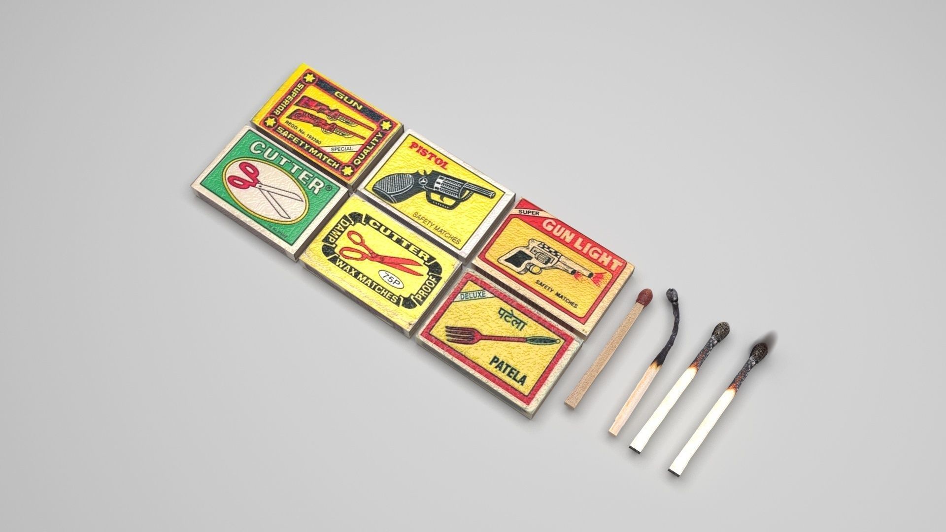 Matches Set 3D model_6