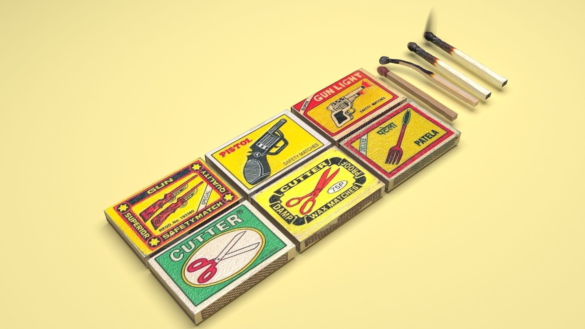 Matches Set 3D model_16