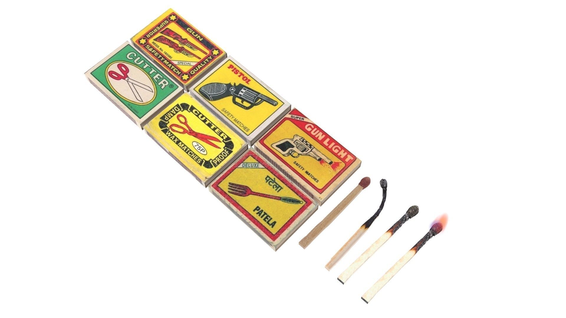 Matches Set 3D model_19