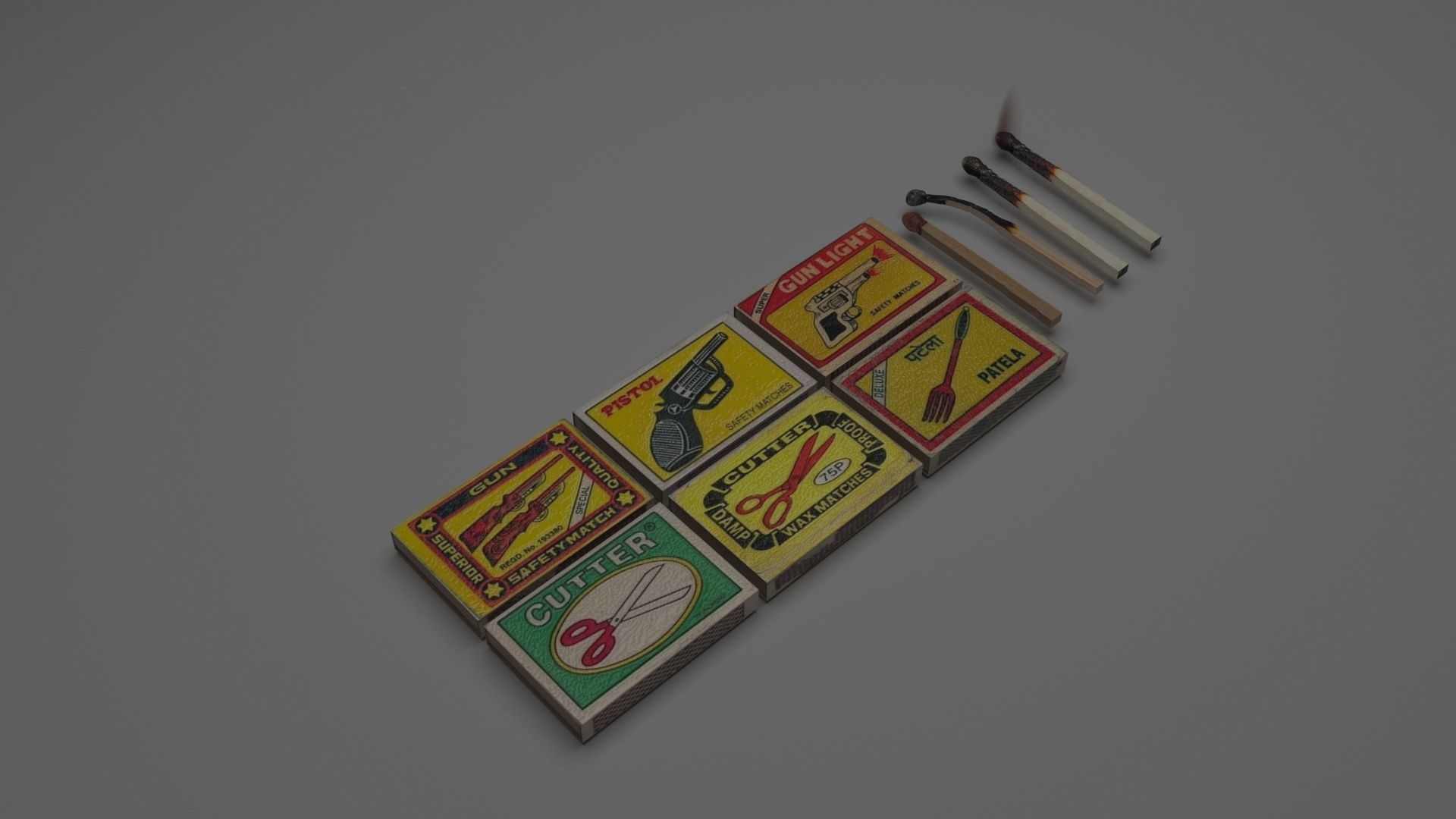Matches Set 3D model_1