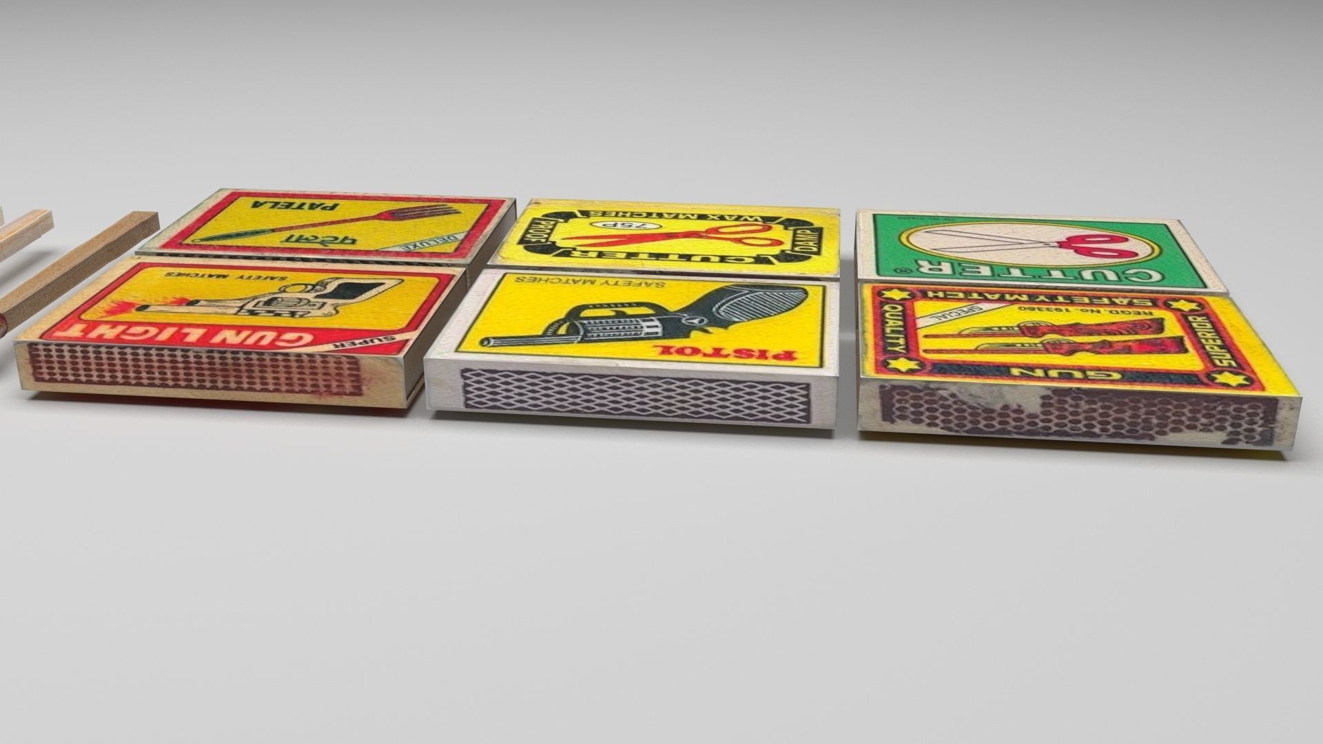 Matches Set 3D model_9