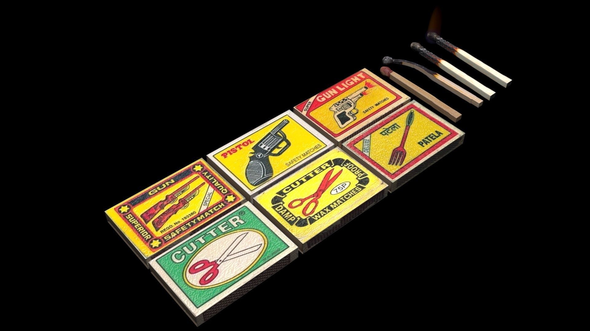 Matches Set 3D model_17