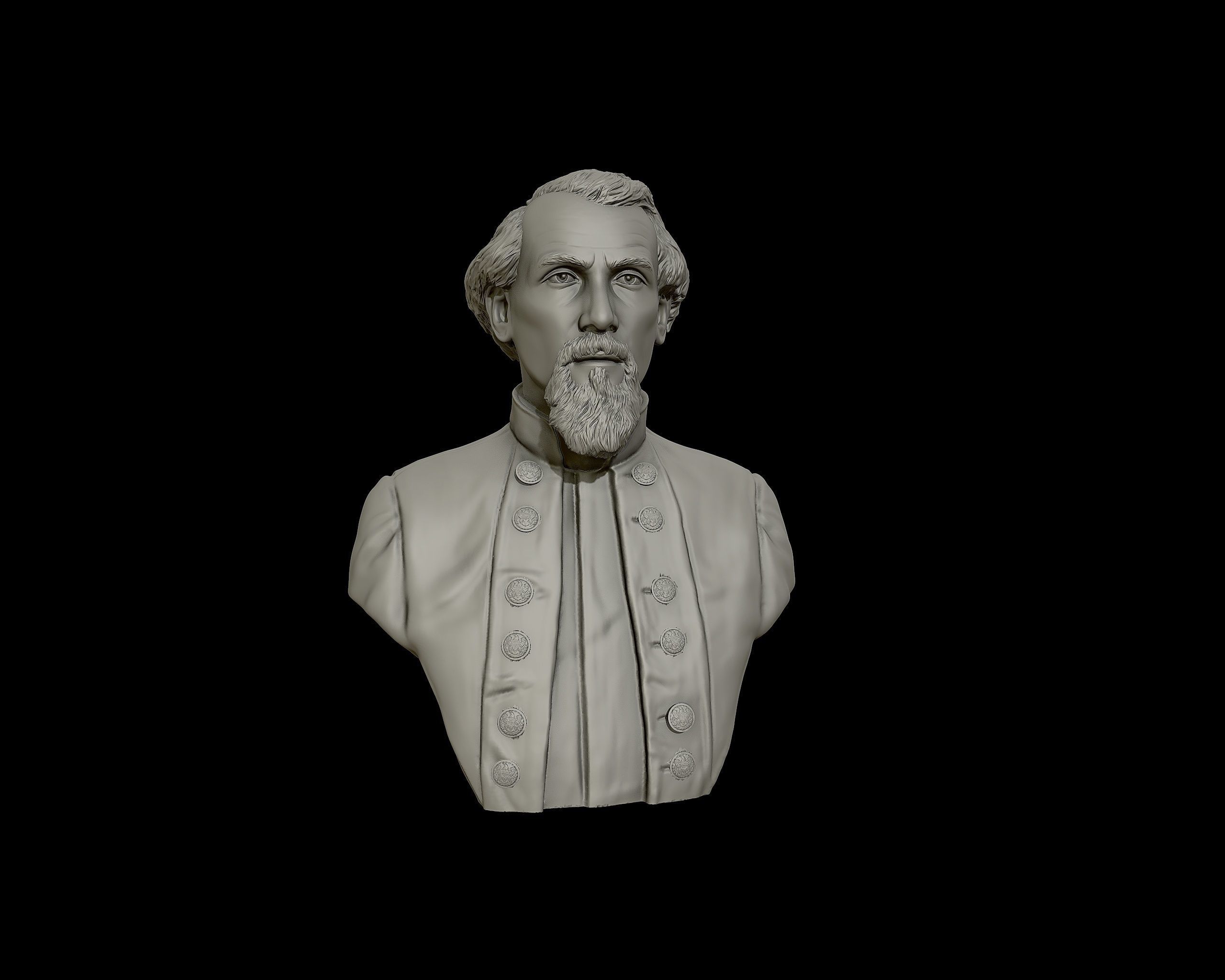 General Nathan Bedford Forrest bust sculpture 3D print model_22