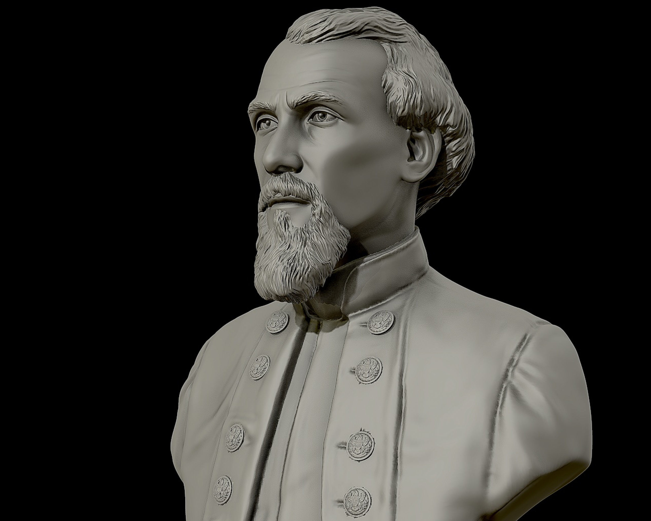 General Nathan Bedford Forrest bust sculpture 3D print model_5