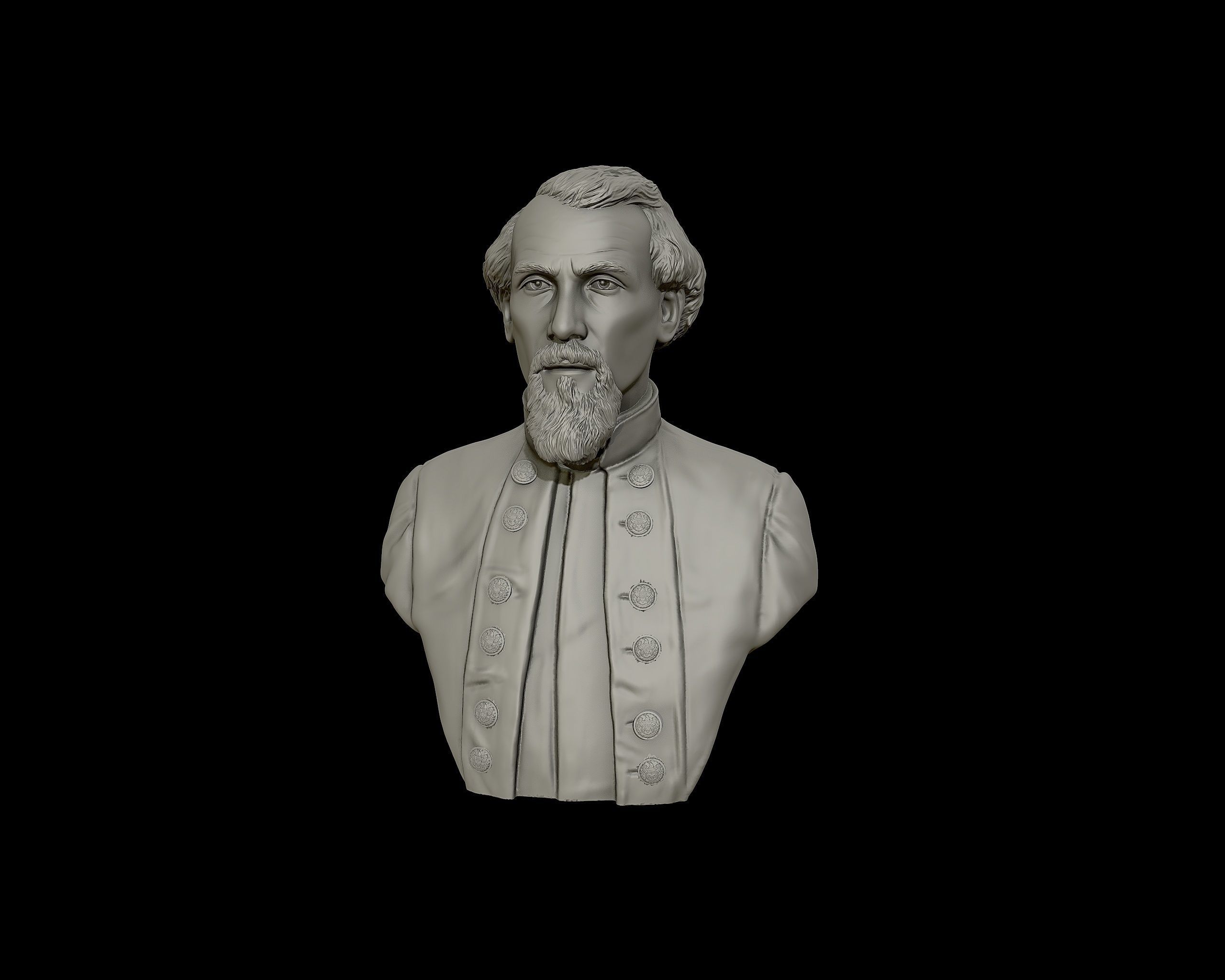 General Nathan Bedford Forrest bust sculpture 3D print model_11