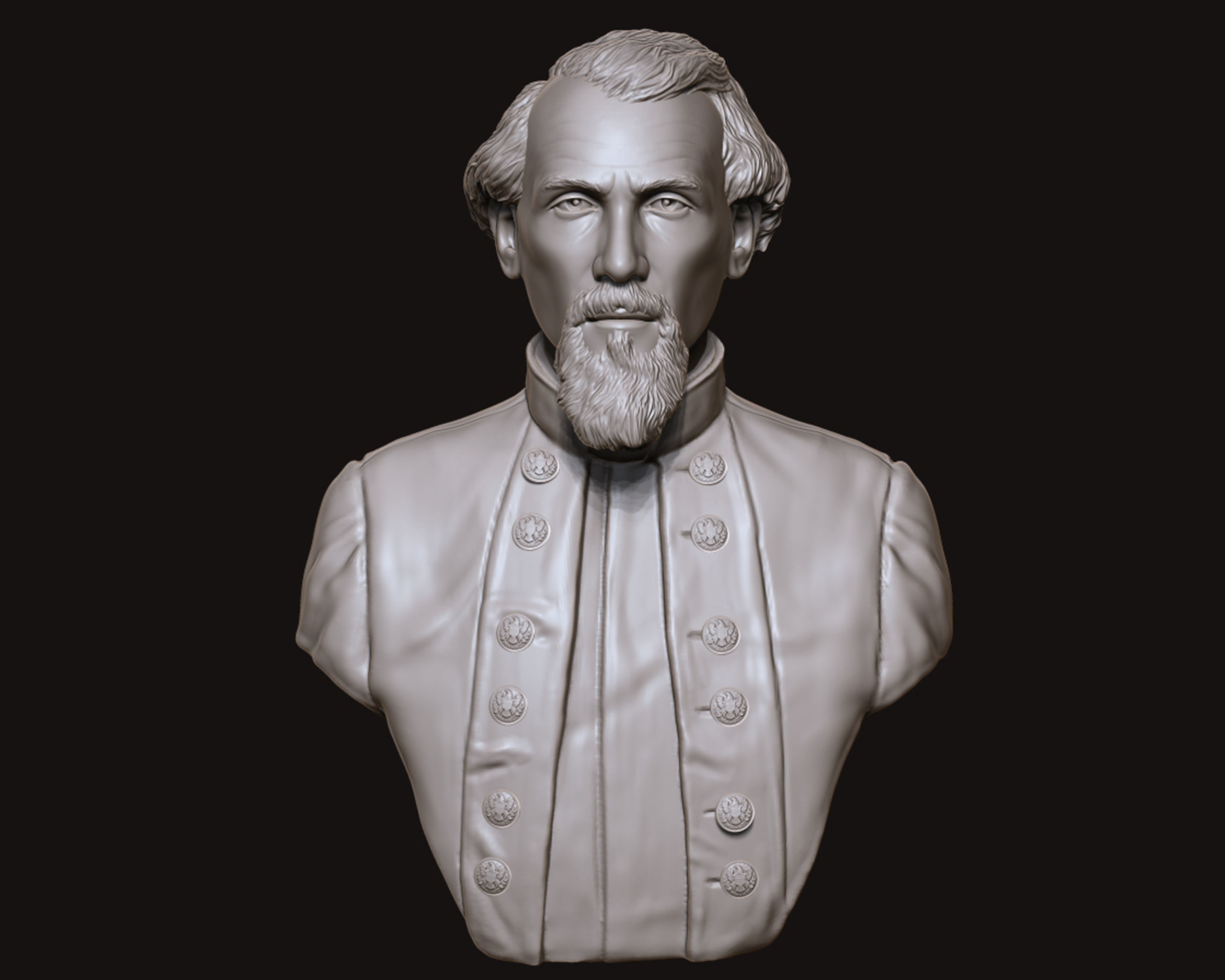 General Nathan Bedford Forrest bust sculpture 3D print model_2