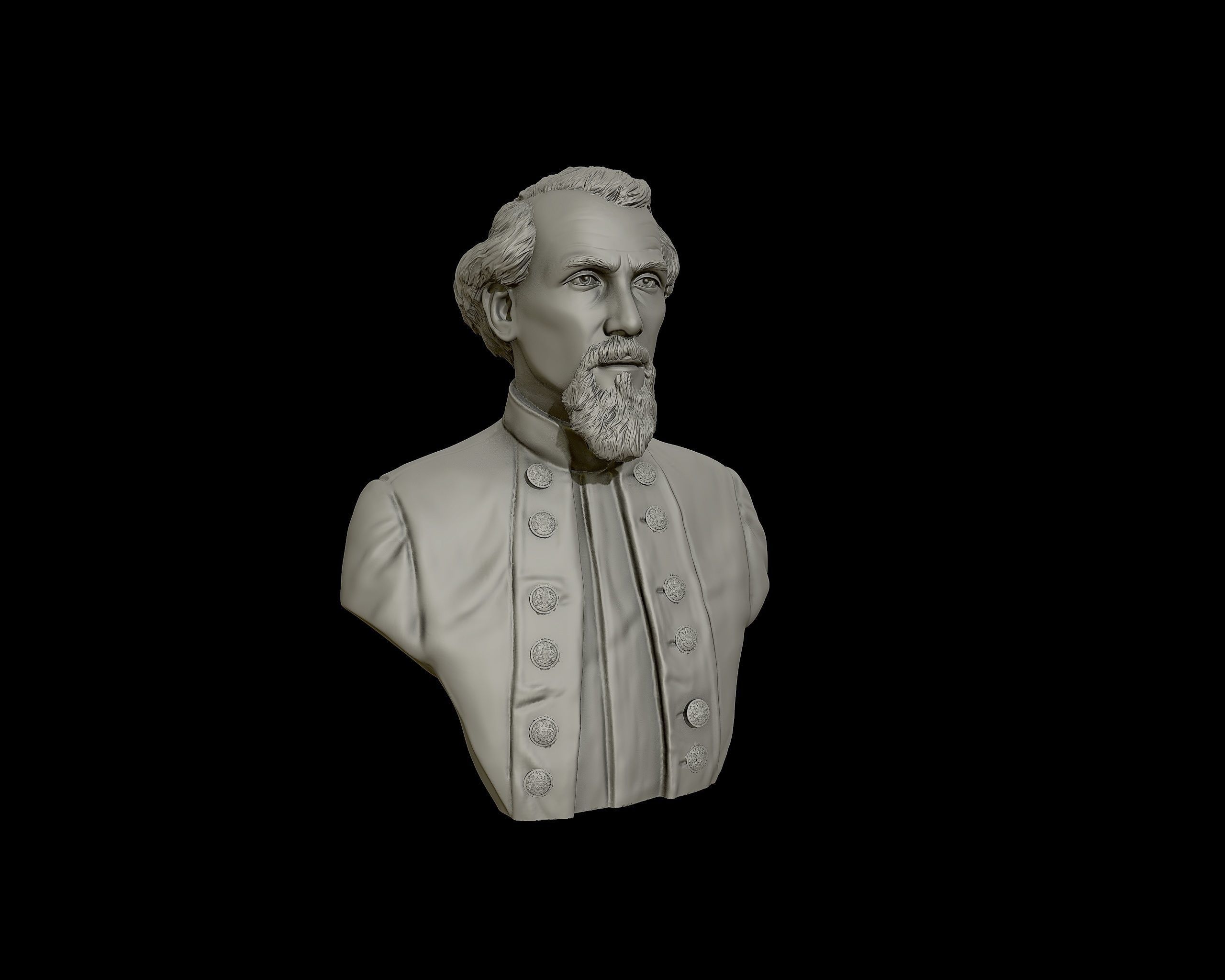 General Nathan Bedford Forrest bust sculpture 3D print model_9