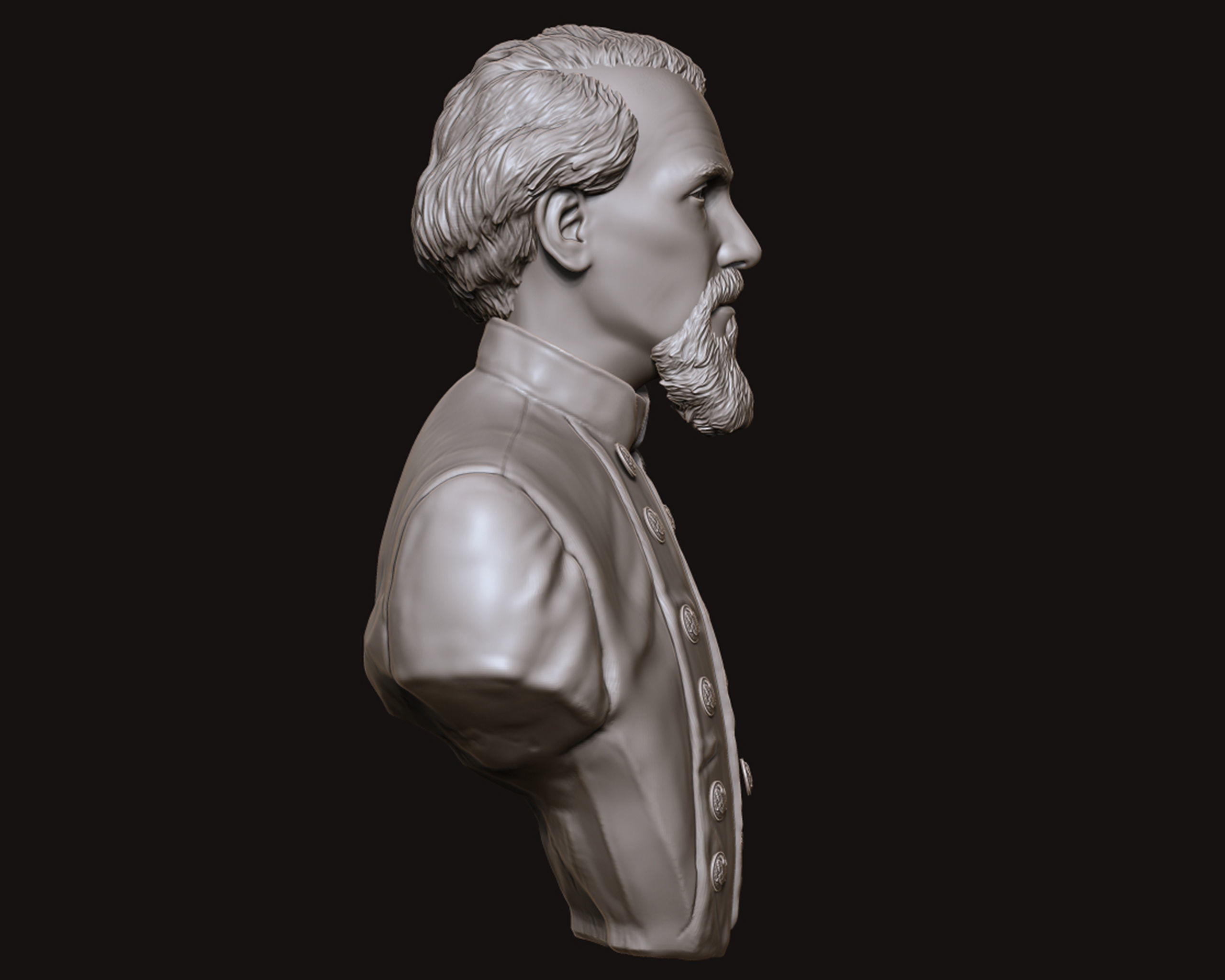 General Nathan Bedford Forrest bust sculpture 3D print model_4