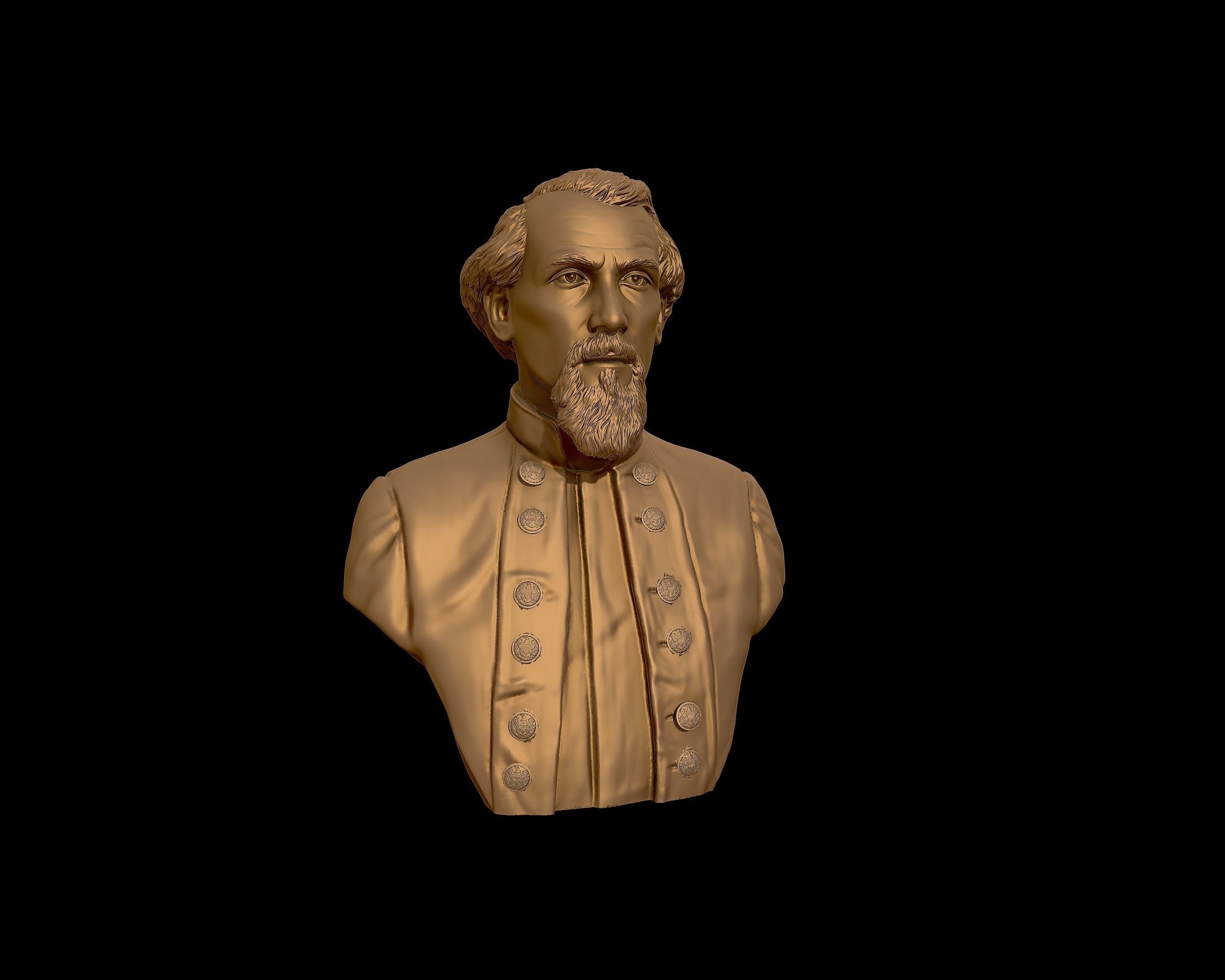 General Nathan Bedford Forrest bust sculpture 3D print model_25