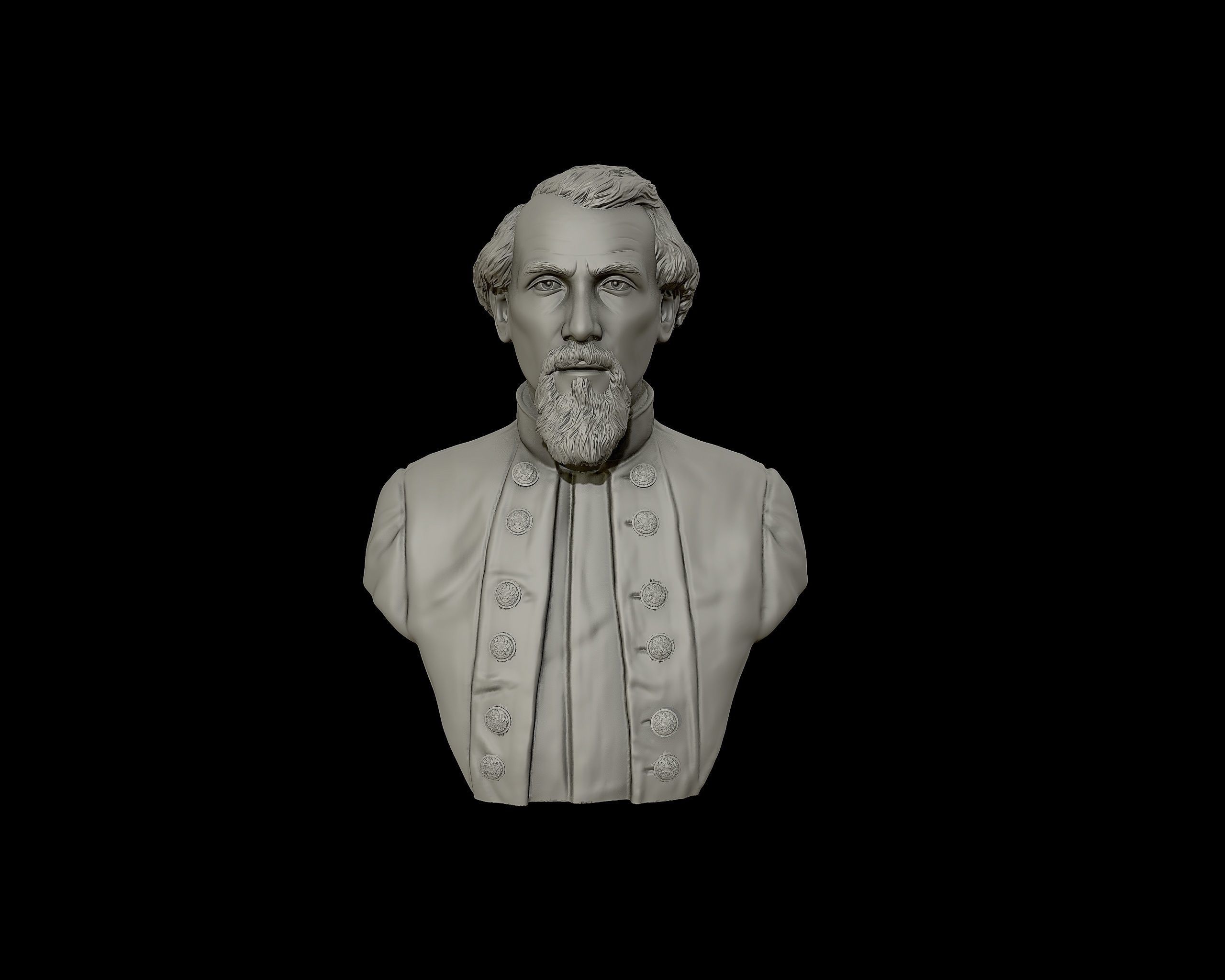 General Nathan Bedford Forrest bust sculpture 3D print model_8