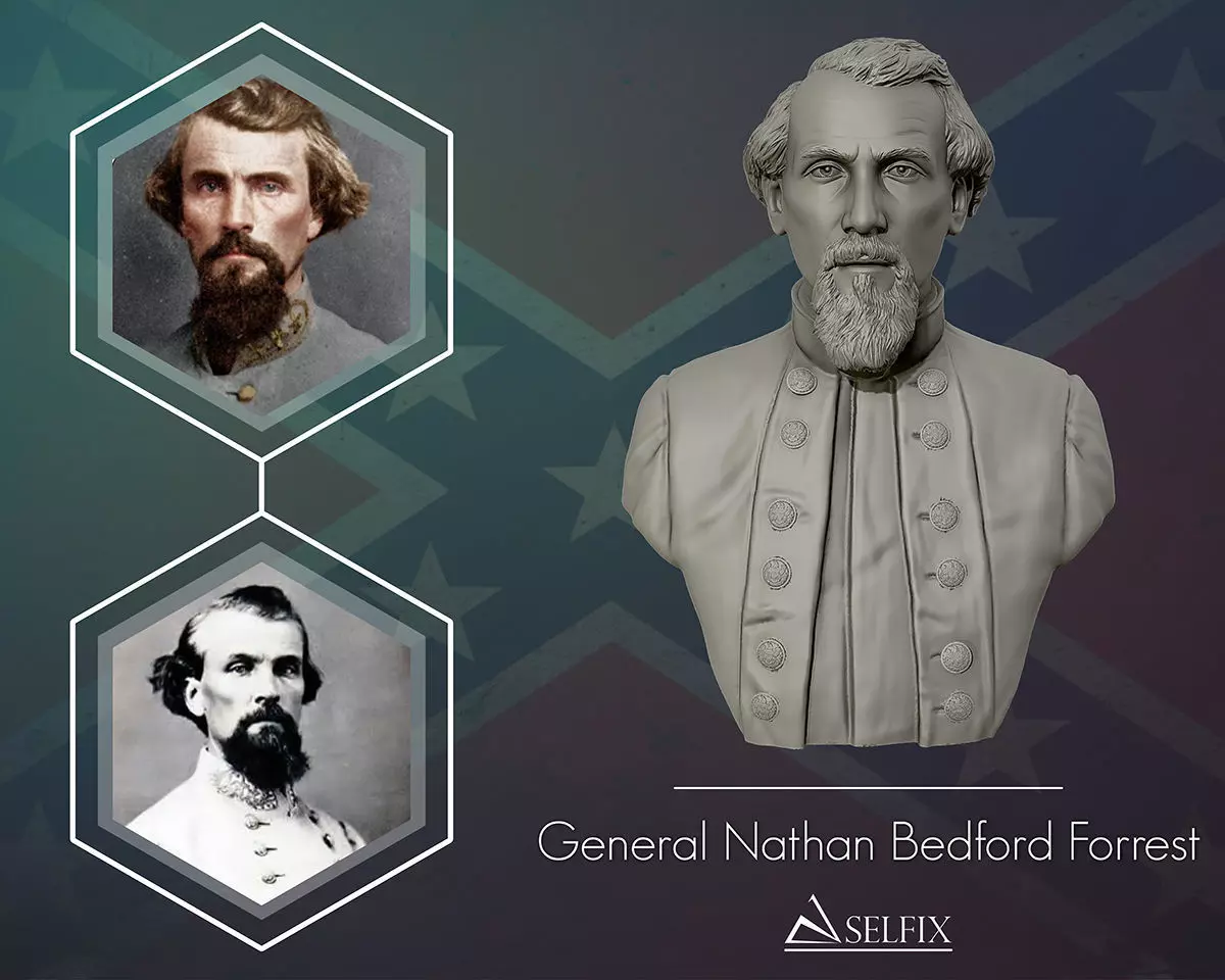 General Nathan Bedford Forrest bust sculpture 3D print model_0