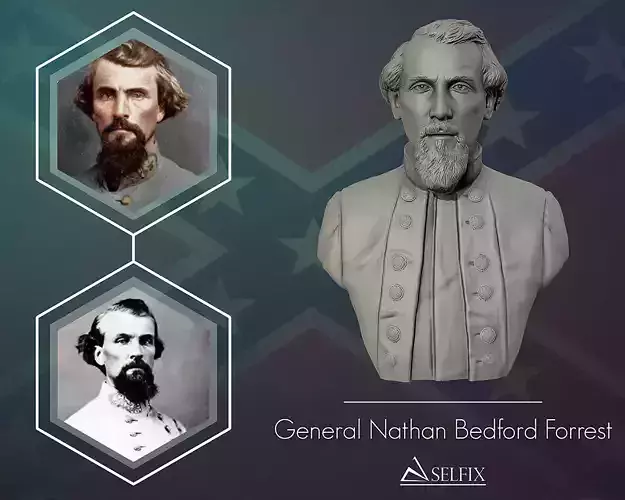 General Nathan Bedford Forrest bust sculpture 3D print model