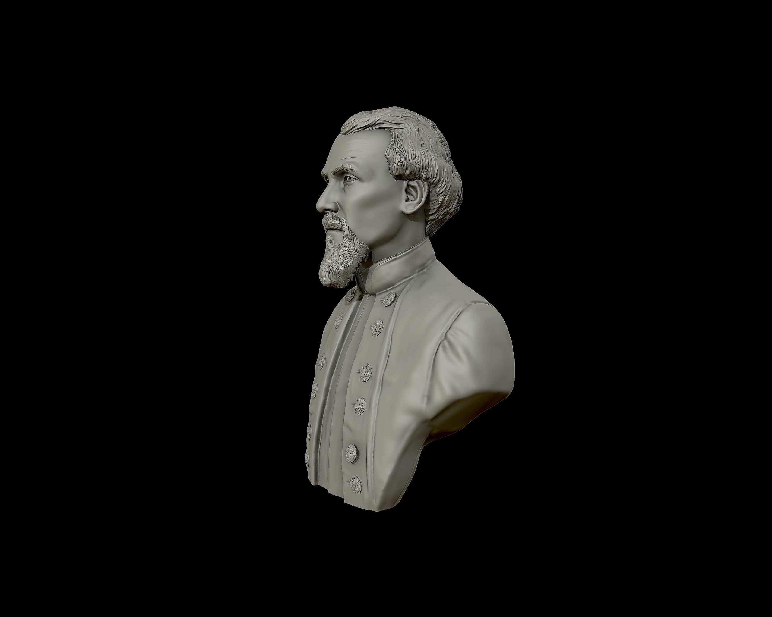 General Nathan Bedford Forrest bust sculpture 3D print model_14