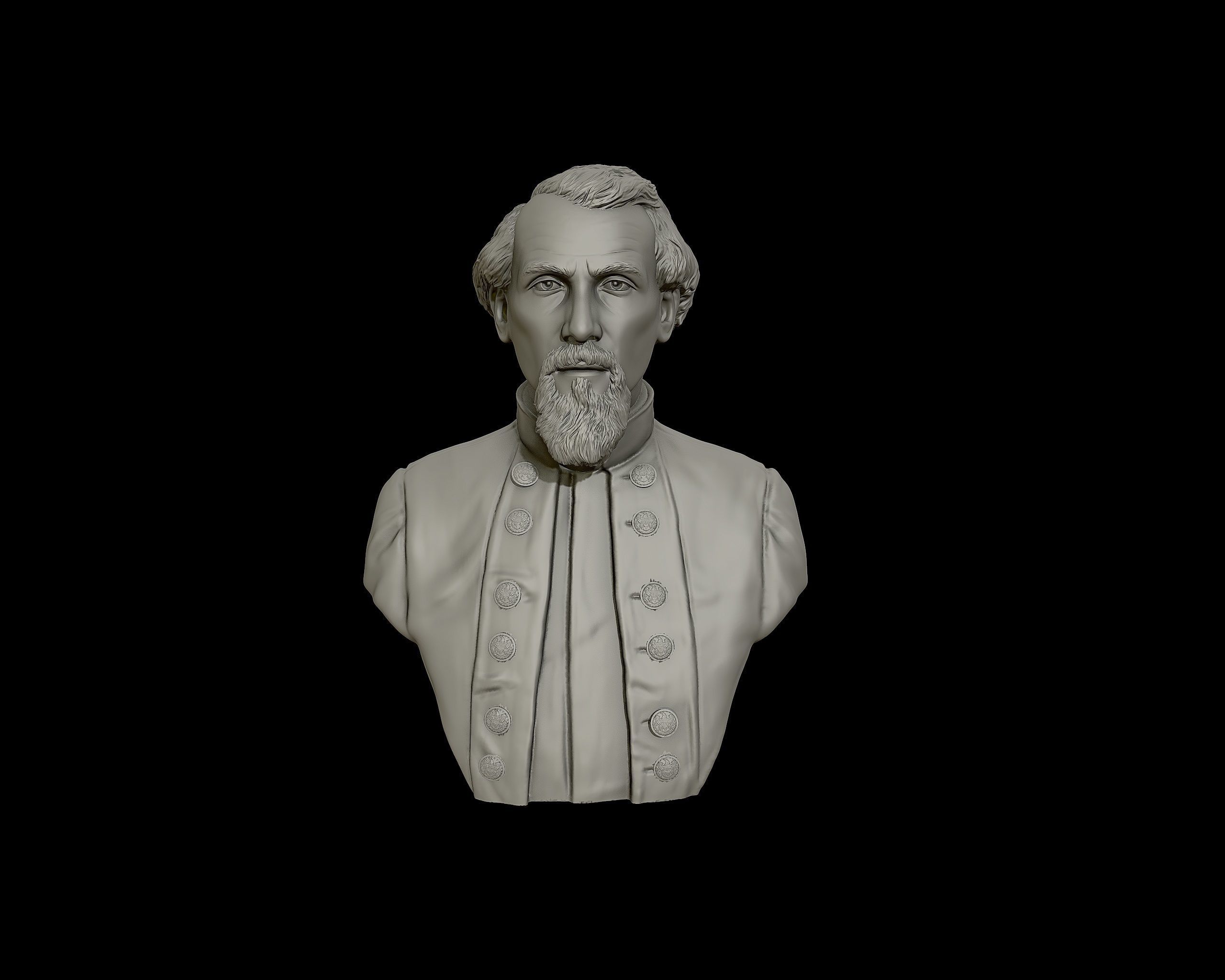 General Nathan Bedford Forrest bust sculpture 3D print model_10