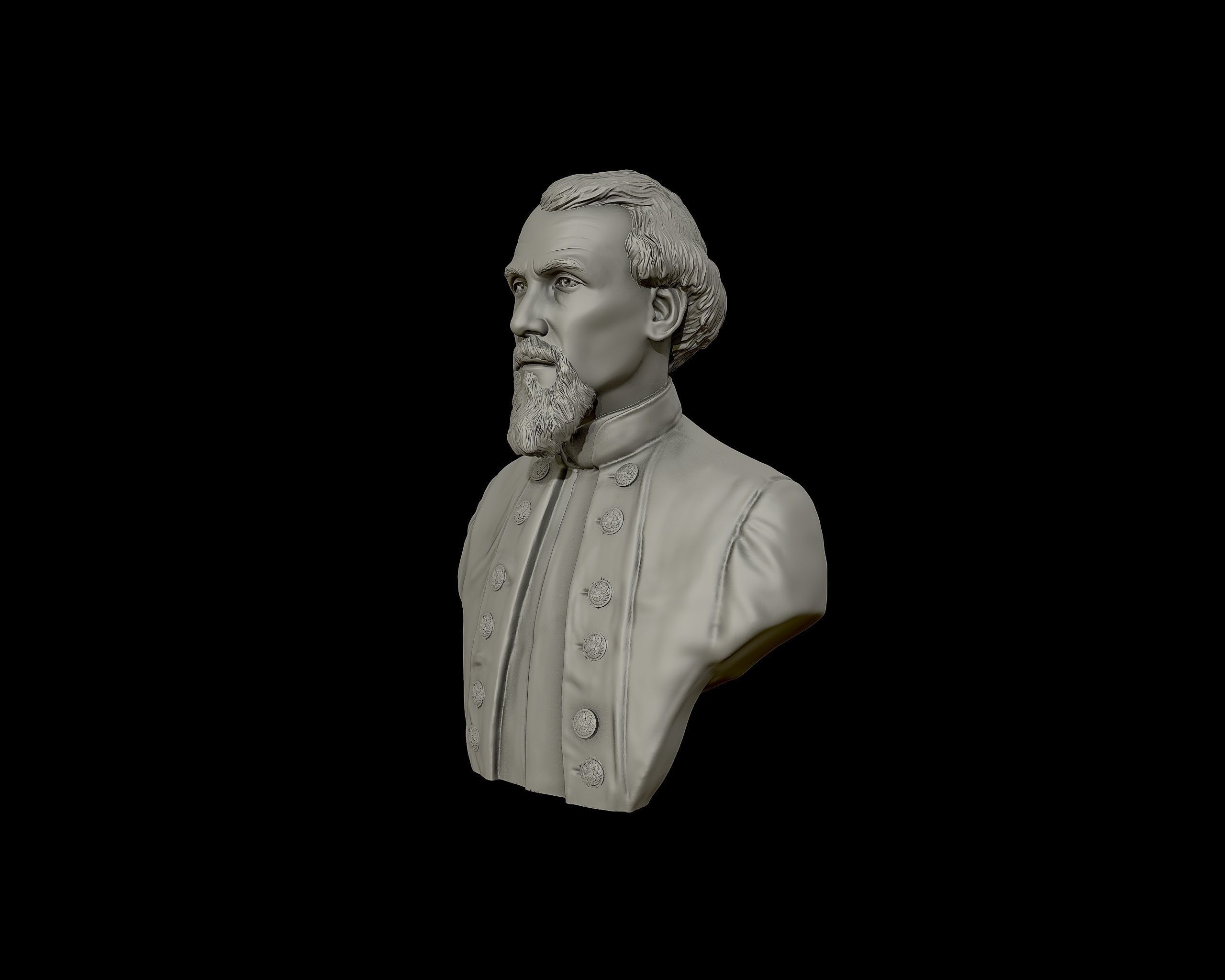 General Nathan Bedford Forrest bust sculpture 3D print model_13