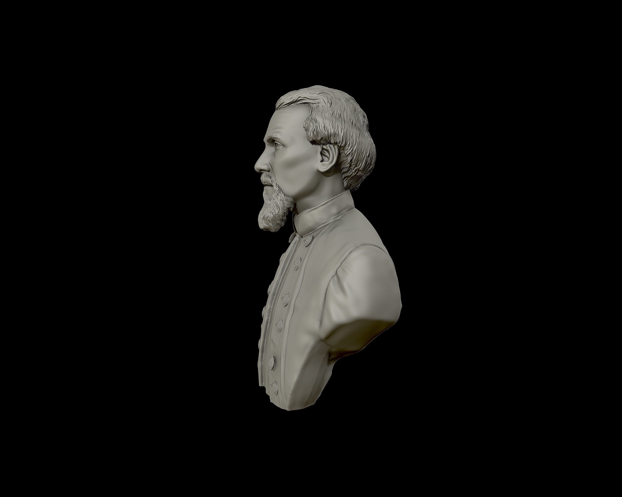General Nathan Bedford Forrest bust sculpture 3D print model_15