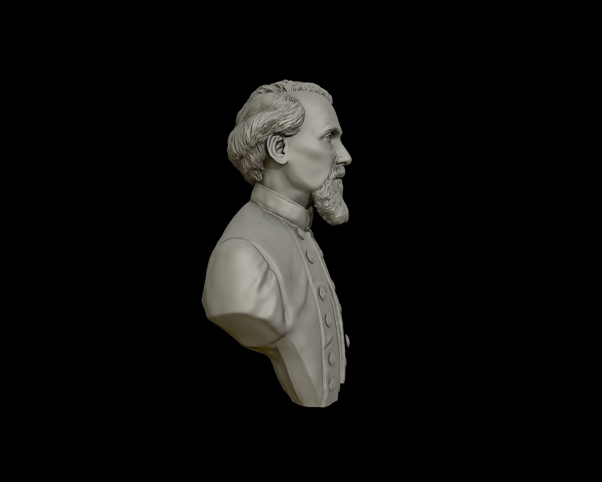 General Nathan Bedford Forrest bust sculpture 3D print model_18