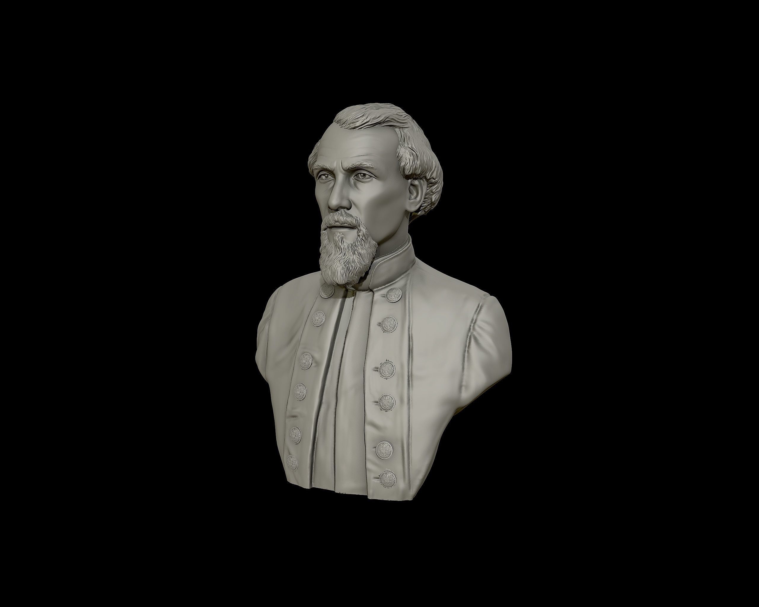 General Nathan Bedford Forrest bust sculpture 3D print model_12