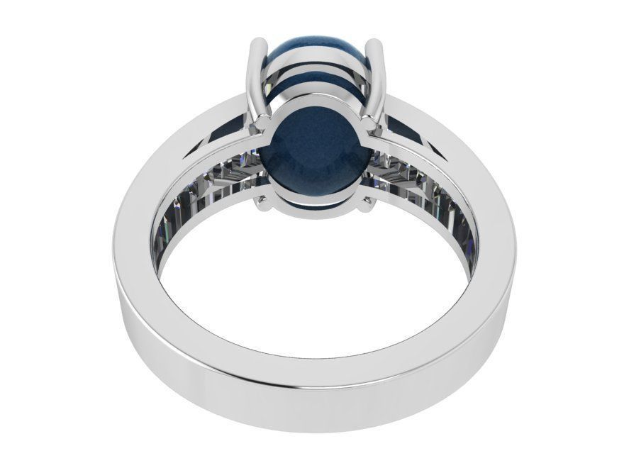 Oval Stone French Pave Ring   3394 3D print model  3D print model_3