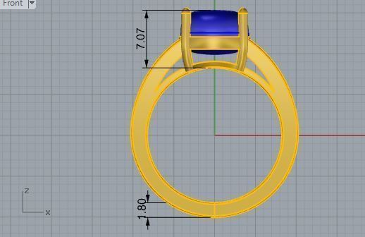 Oval Stone French Pave Ring   3394 3D print model  3D print model_5