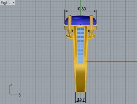 Oval Stone French Pave Ring   3394 3D print model  3D print model_6