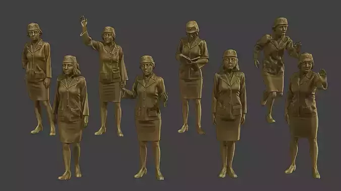 CzechoSlovak Female Communist Police CFCP1 Pack1 3D Model Collection