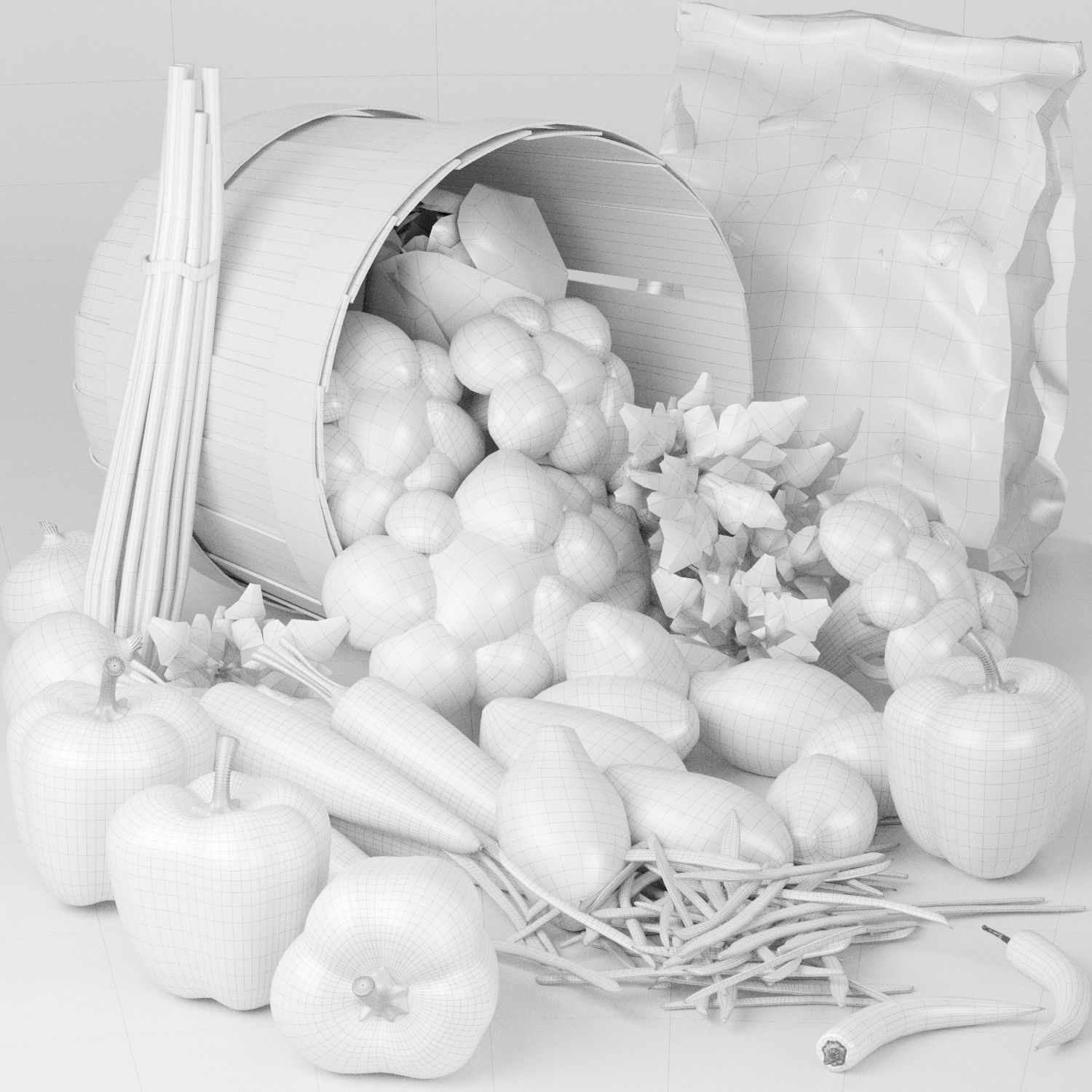 Vegetable basket 3D model_1