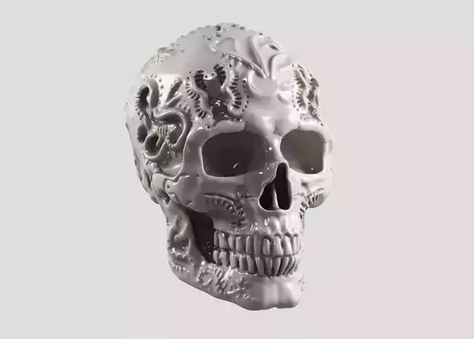 skull horn art design a11
