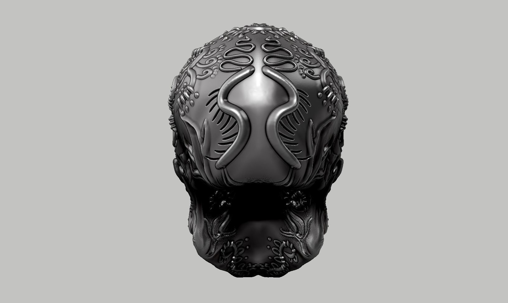 skull horn art design a11 3D print model_7