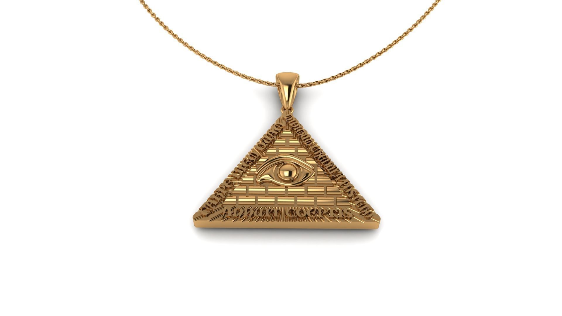 Pyramid Pendant with Eyes 3D print model_1