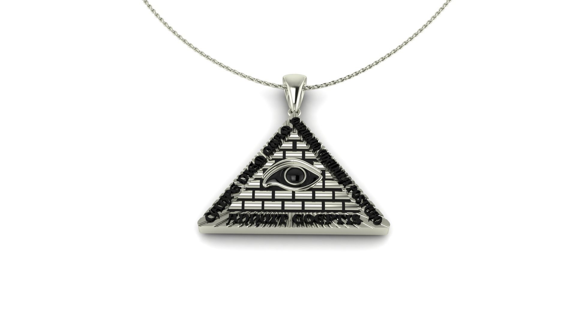 Pyramid Pendant with Eyes 3D print model_2