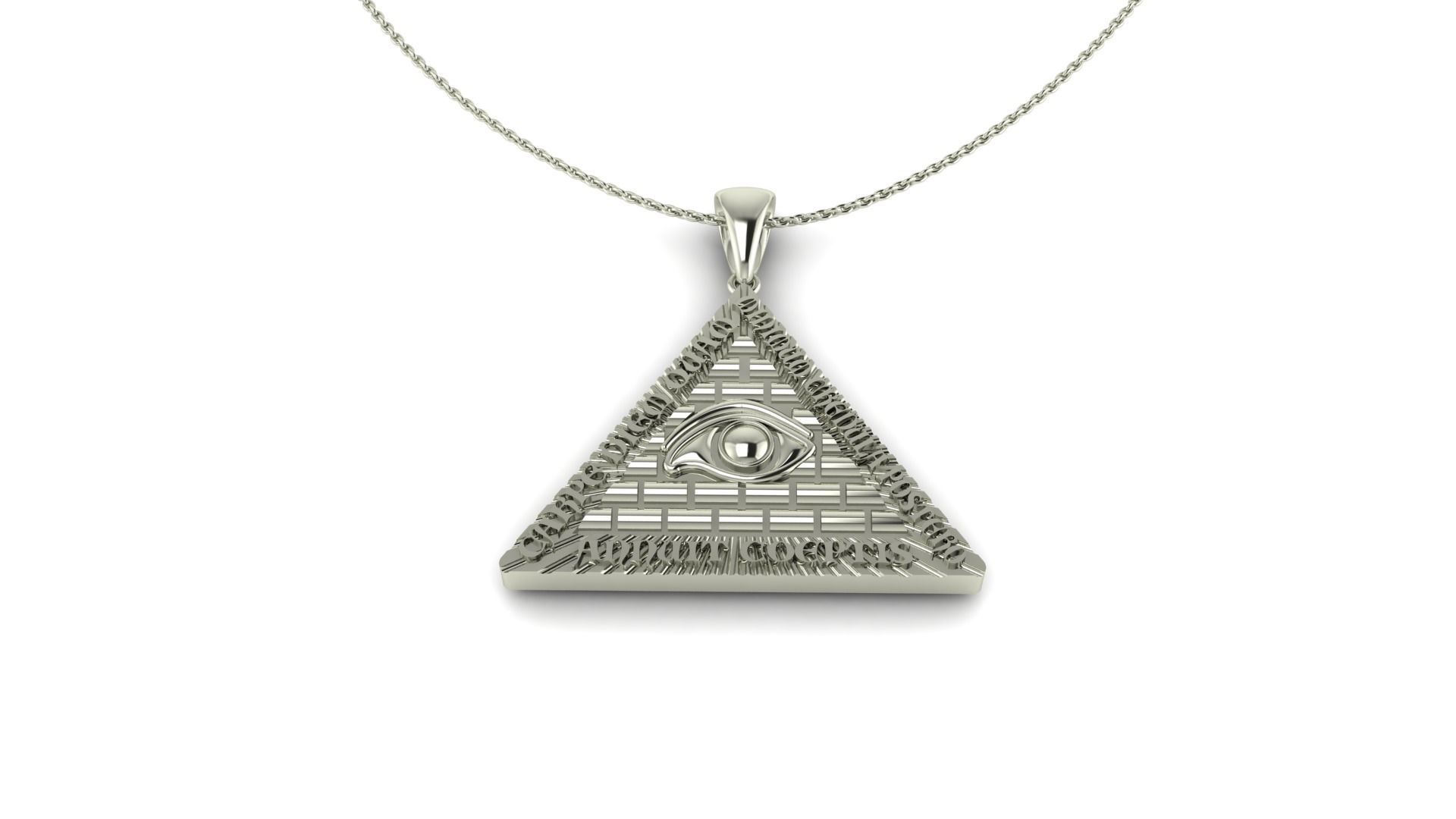 Pyramid Pendant with Eyes 3D print model_3