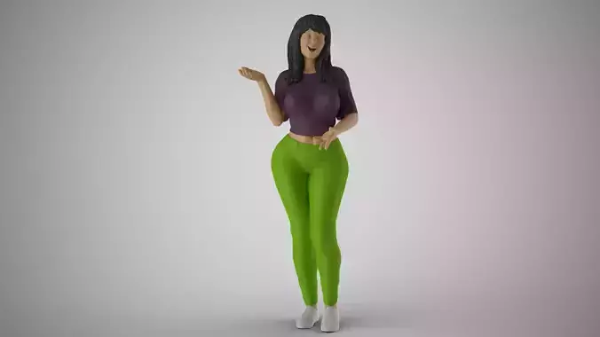 Surprised Girl 3D print model