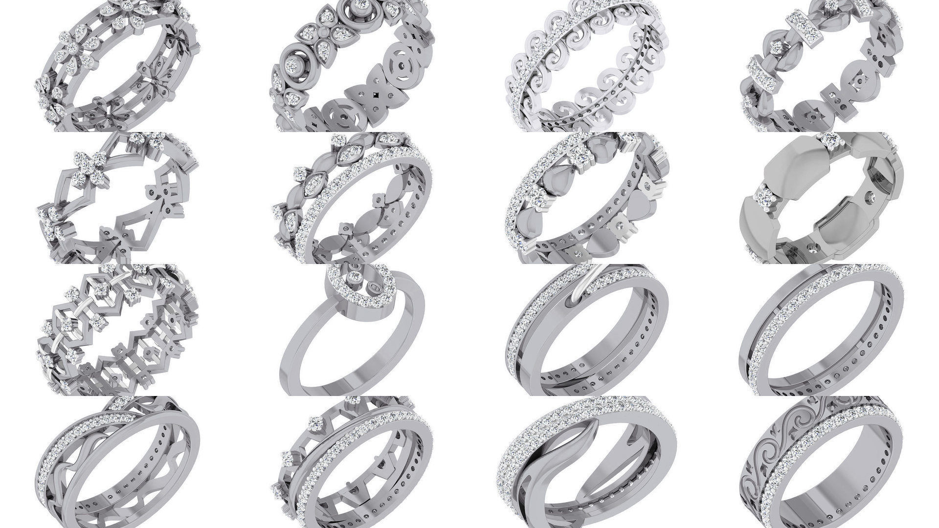 95 Band ring 3D Model Collection_4