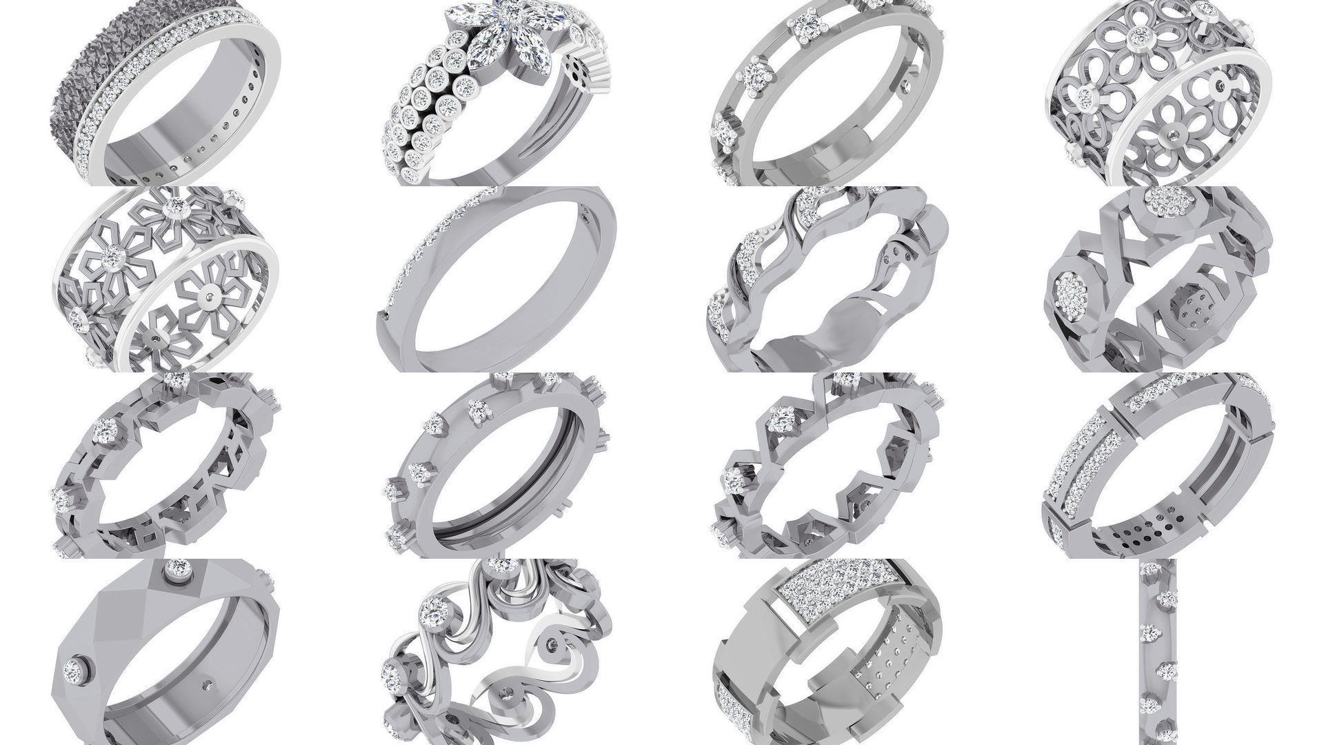 95 Band ring 3D Model Collection_5