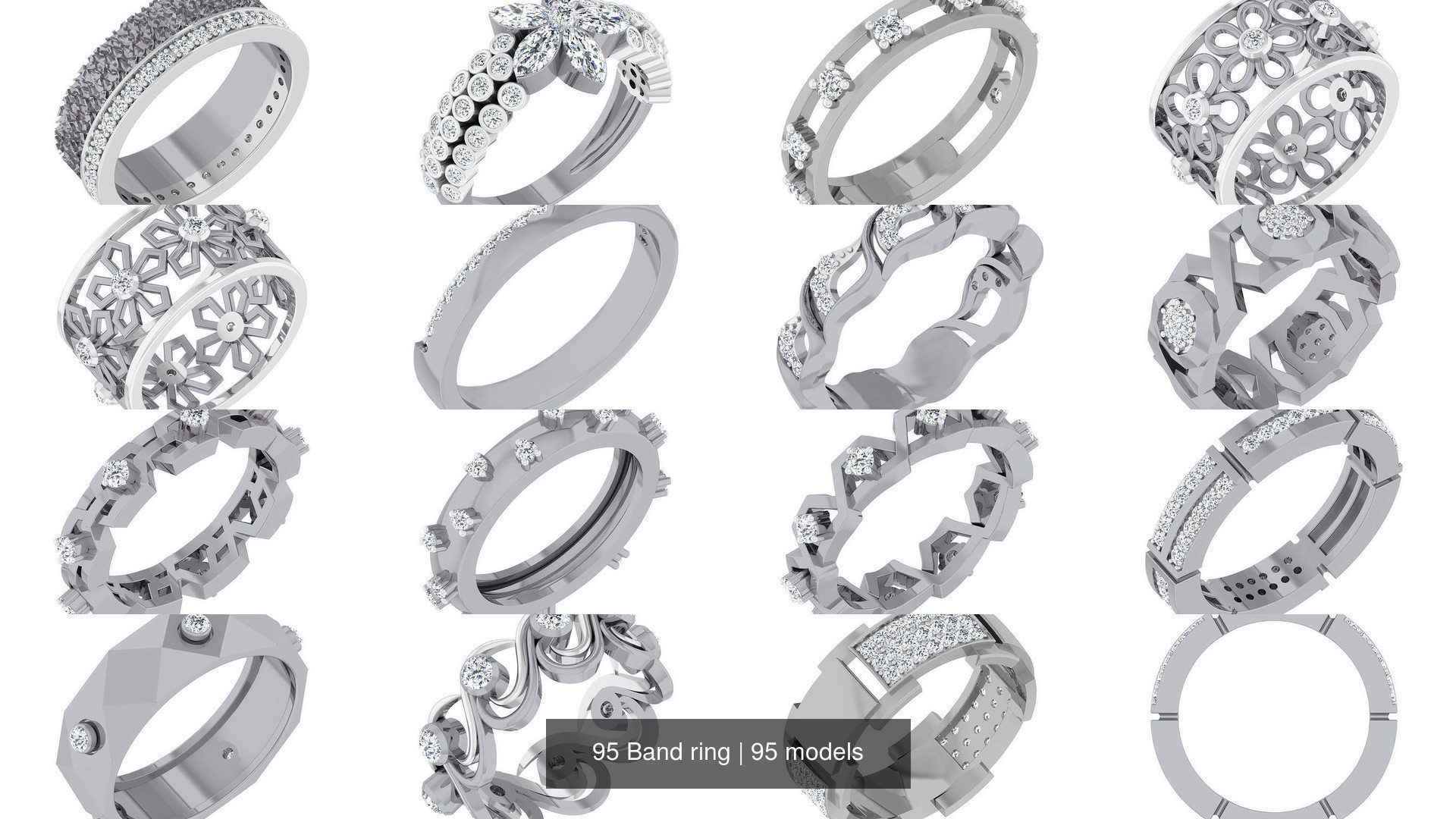 95 Band ring 3D Model Collection_6