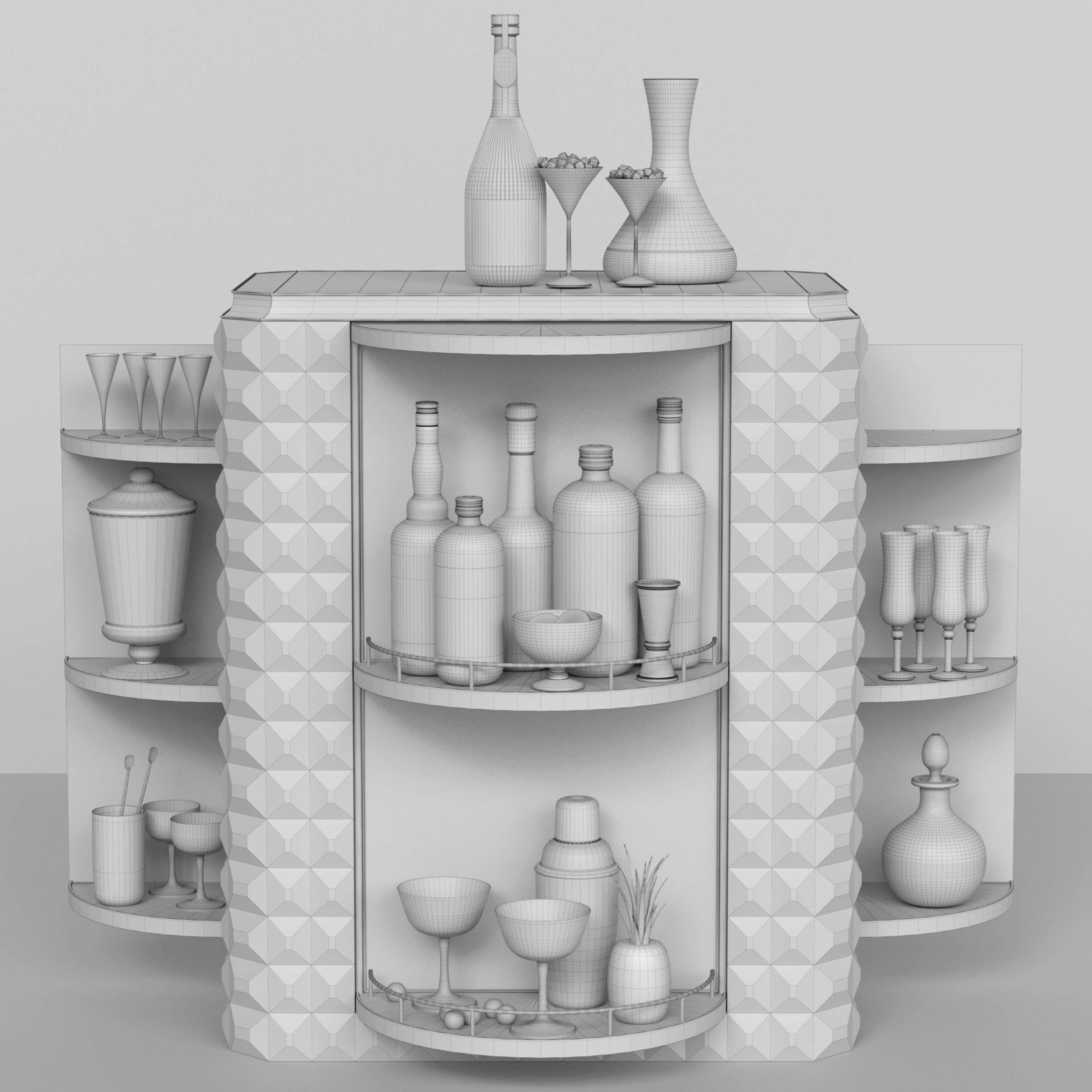 Home mini bar 3D model_1