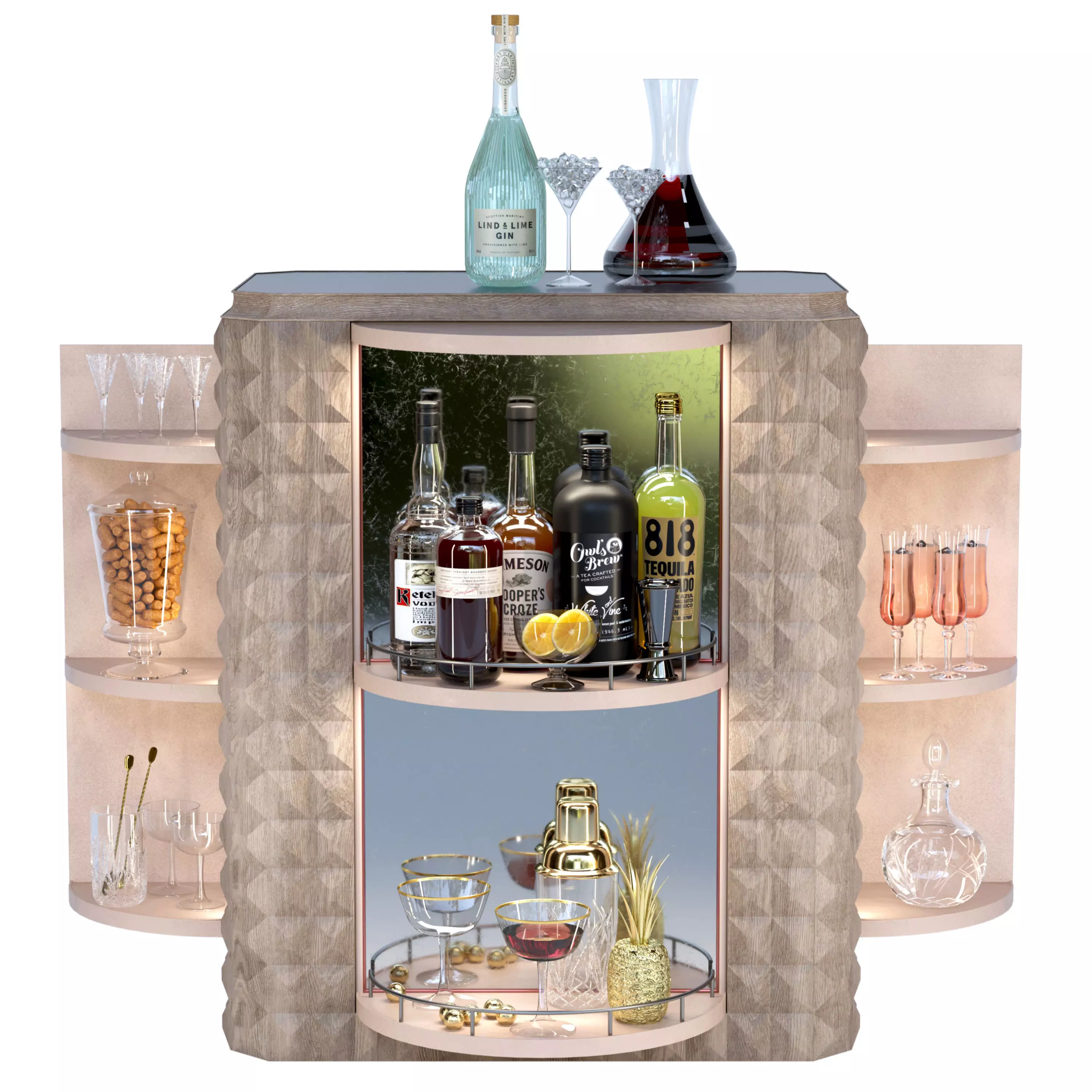 Home mini bar 3D model_0