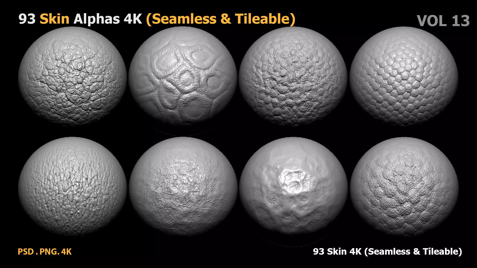 93 Skin Alphas Seamless Tileable Texture