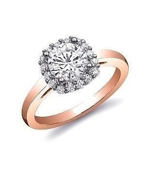YD206 diamond engagement ring in rose gold 3D print model